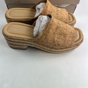 Kenneth Cole REACTION Women's Elissa Sandal Tan Cork Size 8.5 M